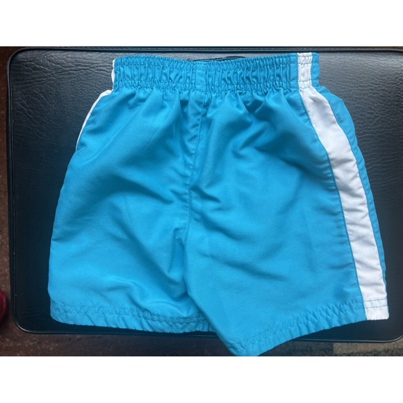 OP Baby Boys 24M Swim Trunks Blue White Striped Mesh Lined Elastic Waist - Picture 6 of 7